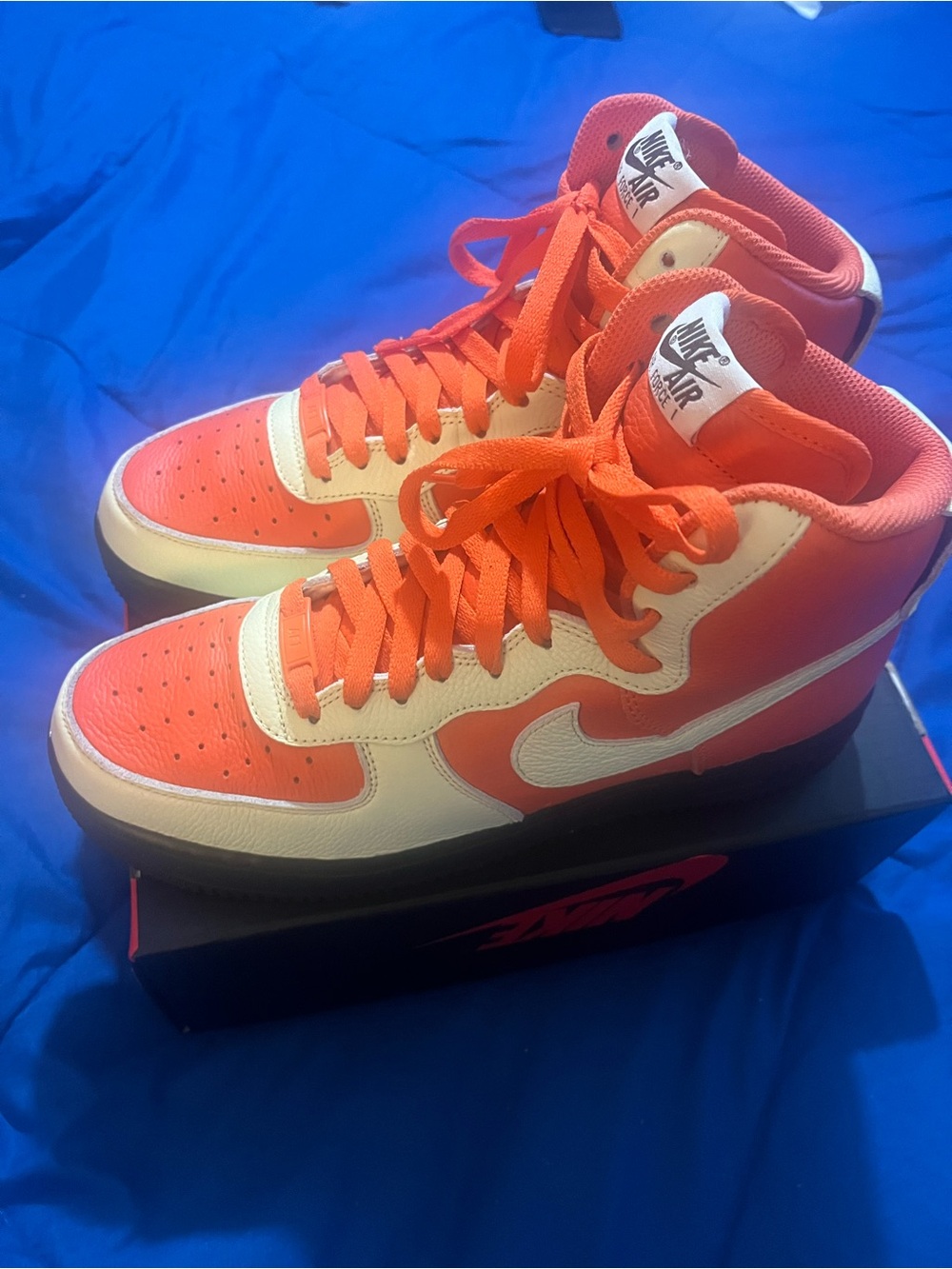 Nike High-Top Sneakers - Orange & White